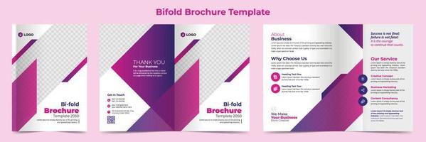 kreatives Corporate Business Bifold-Broschürenvorlagendesign, abstrakte Business-Bifold-Broschüre, Vektorbroschürenvorlagendesign. Broschürendesign, Cover, Jahresbericht, Poster, Faltflyer vektor