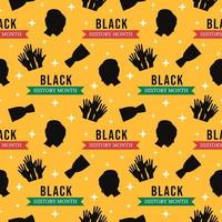 svart historia månad sömlös mönster av afrikansk amerikan Semester i mall hand dragen tecknad serie platt design illustration vektor