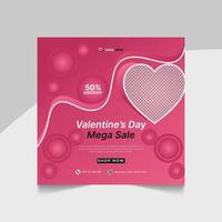 happy valentine day werberabatt verkauf social media post web banner vorlage vektor