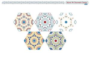 islamische geometrische dekorative Muster, Hintergrundkollektion, islamisches Ornament-Vektorbild im Hintergrund vektor