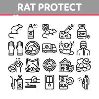 Ratte schützen Sammlungselemente Icons Set Vektor