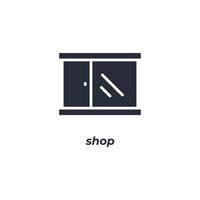 Vektor-Zeichen Shop-Symbol ist auf einem weißen Hintergrund isoliert. Symbolfarbe editierbar. vektor