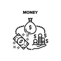 Geldfinanzvektor schwarze Illustration vektor