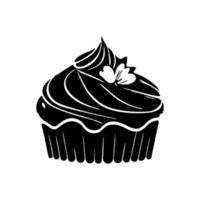 wunderschön gestaltetes schwarz-weißes Cupcake-Logo. gut für Typografie. vektor