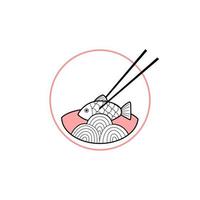 asiatisches essen logo isoliert weiß vektor