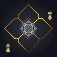 ramadan kareem flyer vorlage islamische broschüre postarabische kalligrafie, grußkarte feier der muslimischen gemeinschaft festivalübersetzung der monat des fastens und der monat des segens und der barmherzigkeit vektor