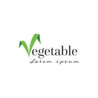 vegetabiliska logotyp enkel mall design vektor