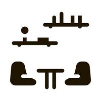 Lounge mit Stühlen Symbol Vektor-Glyphen-Illustration vektor