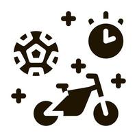 Fußball- und Fahrradsportzeit-Symbolvektor-Glyph-Illustration vektor