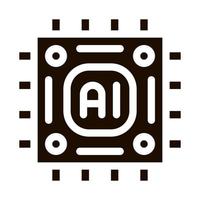 artificiell intelligens mikrochip vektor tecken ikon