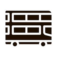 offentlig transport dubbeldäckare buss glyf ikon vektor