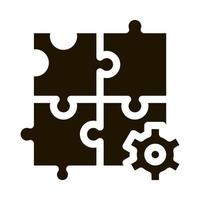 Puzzle-Spiel und Gang-Agile-Element-Glyphen-Symbol vektor