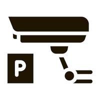 Parkplatz-Camcorder-Symbol Vektor-Glyphen-Illustration vektor