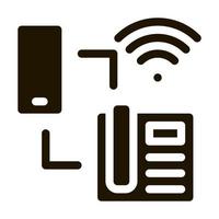 Smartphone und Heimtelefon Wi-Fi-Verbindungssymbol Vektor-Glyphen-Illustration vektor