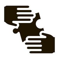 Hände Puzzle-Symbol Vektor-Glyphe-Illustration vektor