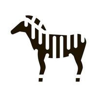 Zebra-Symbol-Vektor-Glyphen-Illustration vektor
