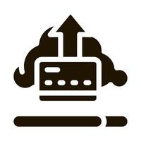 Abschreiben von Daten durch Cloud-Storage-Icon-Vektor-Glyphen-Illustration vektor