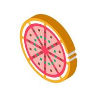 skära pizza isometrisk ikon vektor illustration