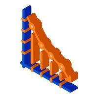 faller Diagram isometrisk ikon vektor illustration