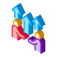 aufwachsende isometrische symbolvektorillustration des geschäfts vektor