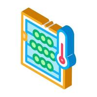 temperatur in der isometrischen symbolvektorillustration des weinkellers vektor