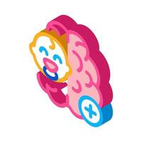 bebis hjärna isometrisk ikon vektor illustration