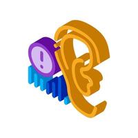 isometrische symbolvektorillustration für menschliches gehör vektor