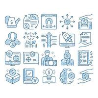 Crowdfunding-Business-Symbol handgezeichnete Illustration vektor