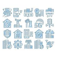 smart city technologie symbol hand gezeichnete illustration vektor