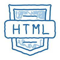 kodning språk html systemet klotter ikon hand dragen illustration vektor