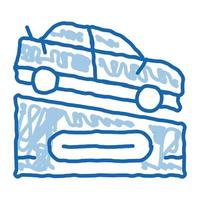Auto auf Sockel doodle Symbol handgezeichnete Abbildung vektor