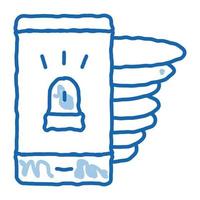 Alarm-Smartphone-Doodle-Symbol handgezeichnete Illustration vektor