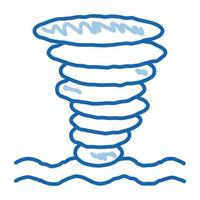 Tornado-Meerwasser-Doodle-Symbol handgezeichnete Illustration vektor