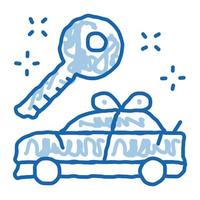 Geschenk Auto Doodle Symbol handgezeichnete Abbildung vektor