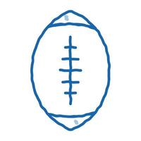 Rugby-Ball-Doodle-Symbol handgezeichnete Illustration vektor