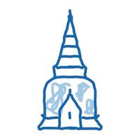 thailand religion turm gekritzel symbol hand gezeichnete illustration vektor