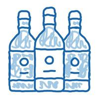 Getränkeflaschen doodle Symbol handgezeichnete Abbildung vektor