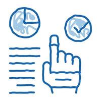 lange Workflow-Management-Doodle-Symbol handgezeichnete Illustration vektor