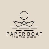 papper båt konst logotyp, ikon och symbol, vektor illustration design