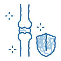 ben förstärkning klotter ikon hand dragen illustration vektor