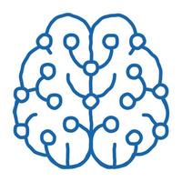 artificiell intelligens hjärna klotter ikon hand dragen illustration vektor