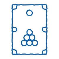 interaktives Spiel Billard-Doodle-Symbol handgezeichnete Illustration vektor