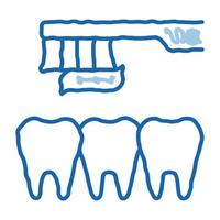 tandläkare tänder rengöring klotter ikon hand dragen illustration vektor