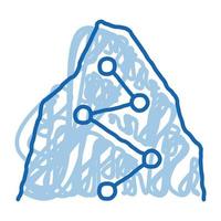 richtung weg punkte berg alpinismus gekritzel symbol hand gezeichnete illustration vektor