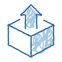 box container mit pfeil bewegliches element gekritzel symbol hand gezeichnete illustration vektor