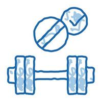 Langhantel ergänzt Gekritzel-Symbol handgezeichnete Illustration vektor