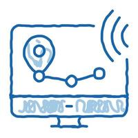 wi-fi drahtlose überwachung sprachsteuerung gekritzel symbol hand gezeichnete illustration vektor