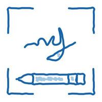 menschliche handschrift authentifizierung gekritzel symbol hand gezeichnete illustration vektor