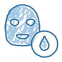 ansiktsbehandling mask vatten släppa klotter ikon hand dragen illustration vektor