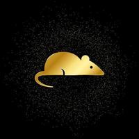 Ratte, Laborgoldsymbol. vektorillustration des goldenen partikelhintergrundes. goldenes Vektorsymbol vektor